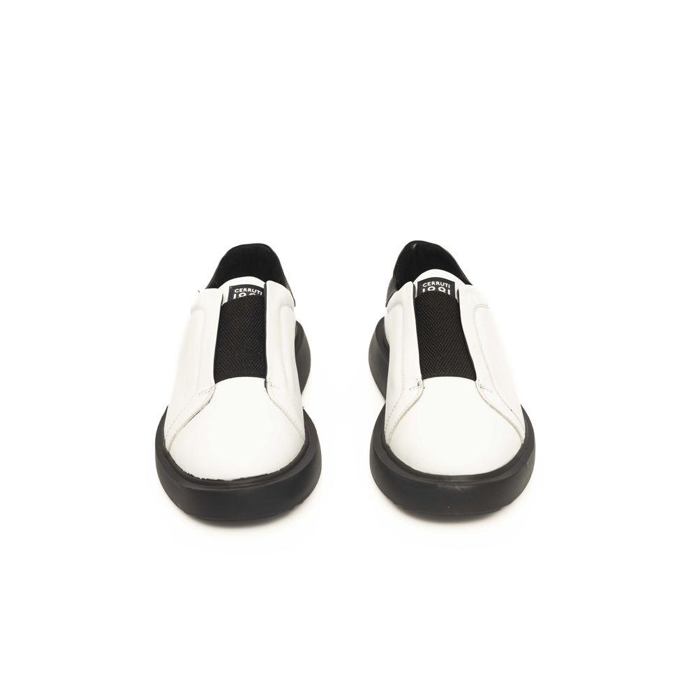 Cerruti 1881 White Calfskin Men Sneaker