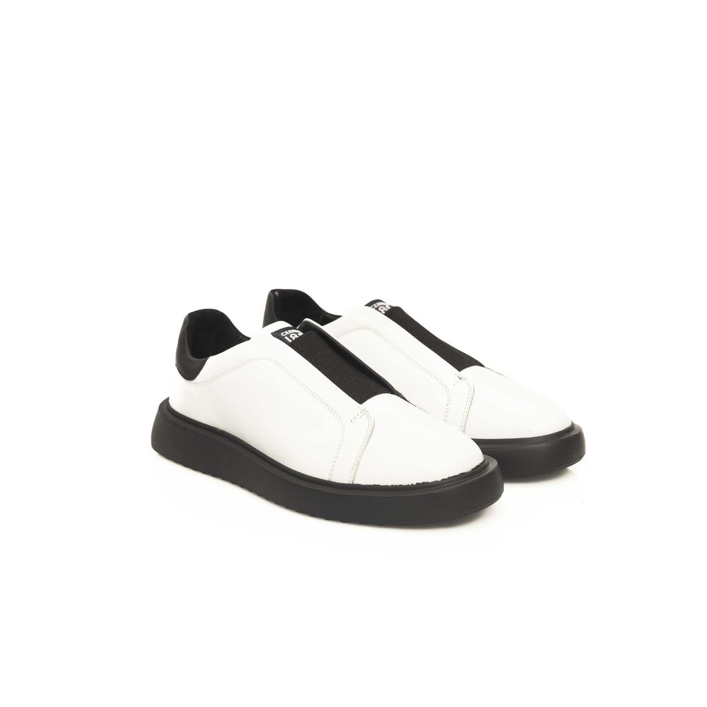 Cerruti 1881 White Calfskin Men Sneaker