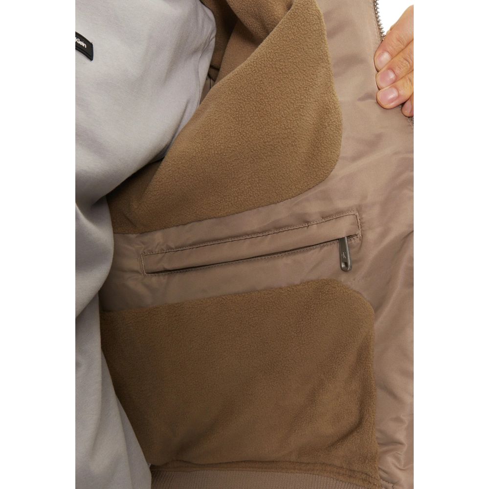 Calvin Klein Jeans Beige Recycled Polyamide Jacket