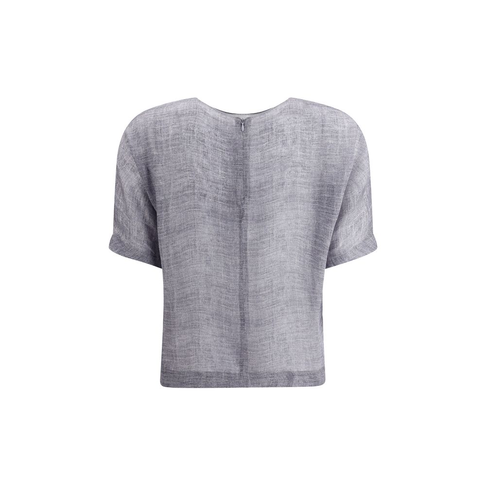 Giorgio Armani Short-sleeved silk Top
