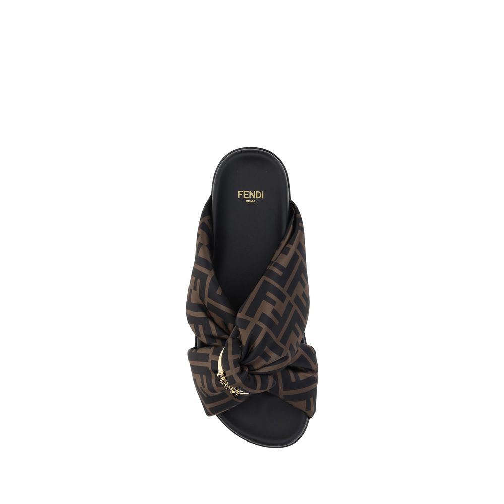 Fendi Satin Slide Sandals