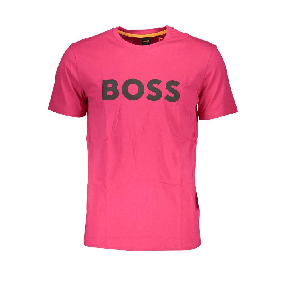 Hugo Boss Pink Cotton Men T-Shirt
