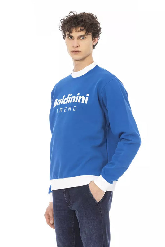 Baldinini Trend Blue Cotton Men's Sweater