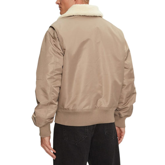 Calvin Klein Jeans Beige Recycled Polyamide Jacket