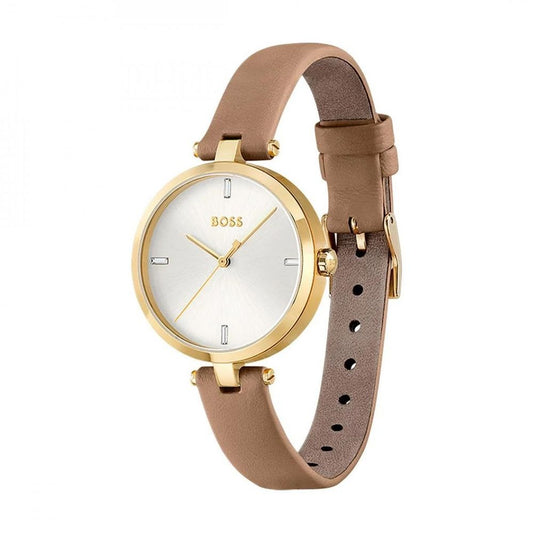 Hugo Boss Beige Leather Watch