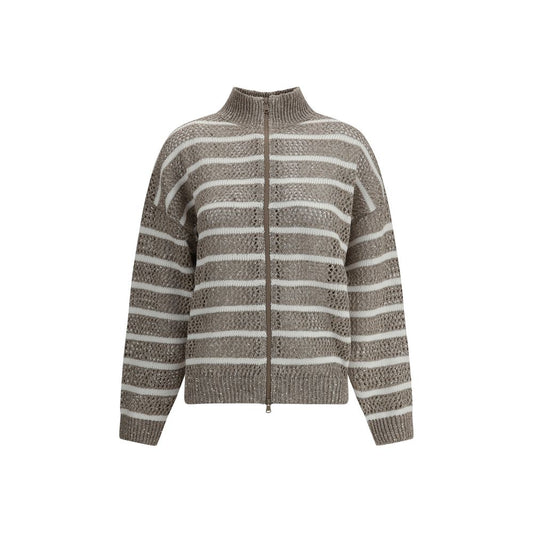 Brunello Cucinelli Open knit design Cardigan with sequins