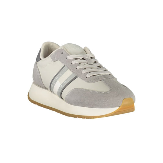 Tommy Hilfiger Gray Leather Mens Sneaker