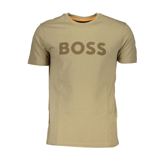 Hugo Boss Brown Cotton Men T-Shirt