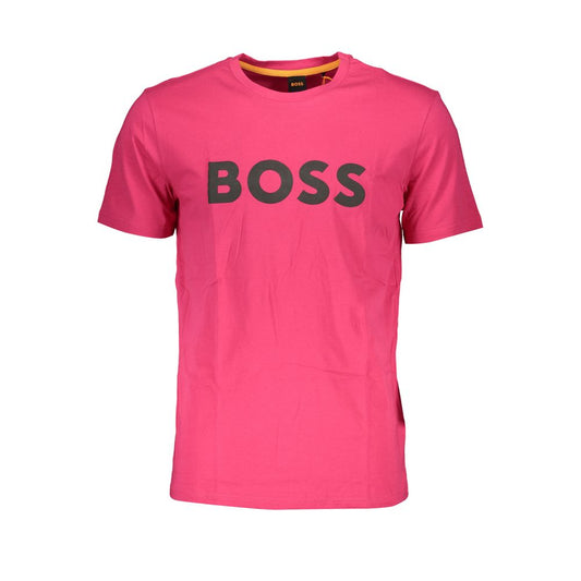 Hugo Boss Pink Cotton Men T-Shirt