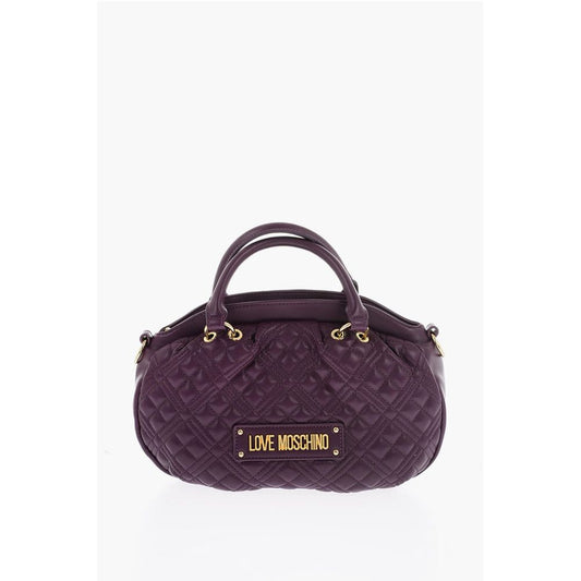 Moschino LOVE Quilted Faux Leather Bag with Double Handle and Removab
