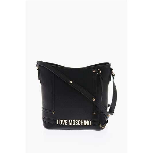 Moschino LOVE Texture Faux Leather Tote Bag with Embossed Logo