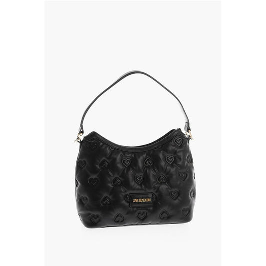 Moschino LOVE Embossed Hearts All Over Faux Leather Hobo Bag