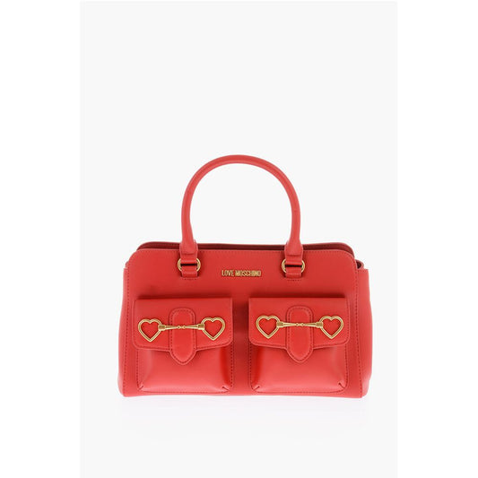 Moschino LOVE removable shoulder strap faux leather HEART BIT bag