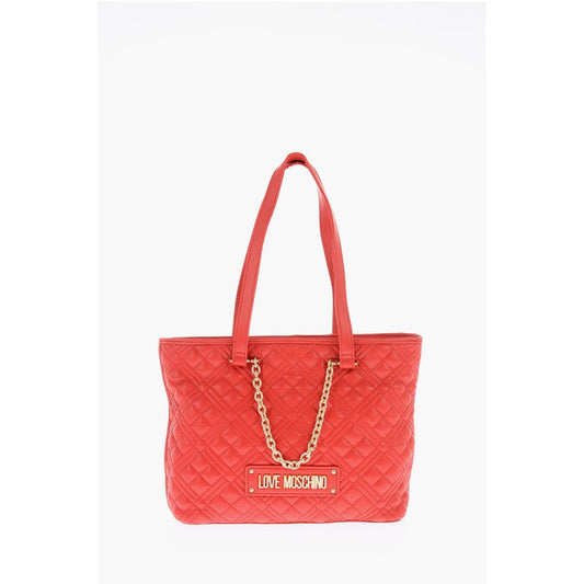 Moschino LOVE Quilted Faux Leather Tote Bag